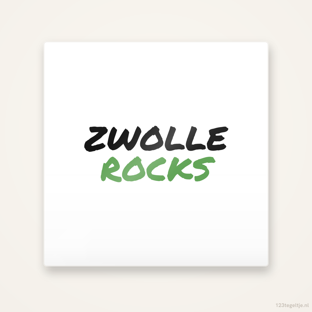 Tegeltje Zwolle Rocks handletter
