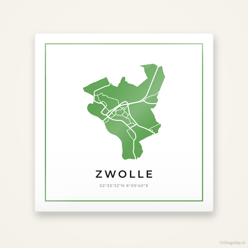 Tegeltje Zwolle silhouet groen