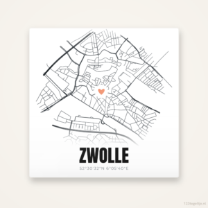 Tegeltje Zwolle stadskaart