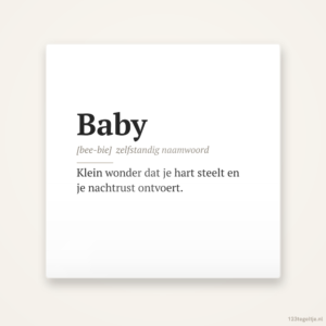 Baby · Woordenboek, keramisch tegeltje 15 bij 15 cm