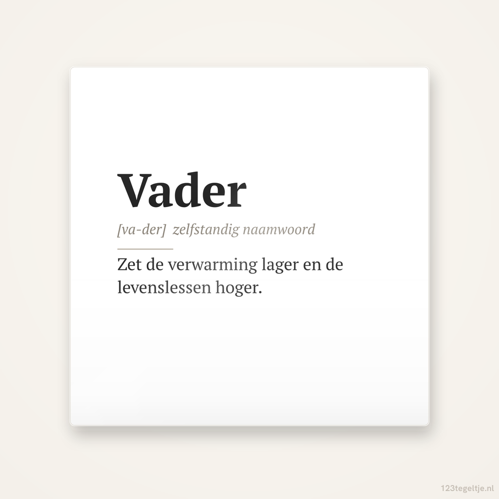 Vader · Woordenboek, keramisch tegeltje 15 bij 15 cm